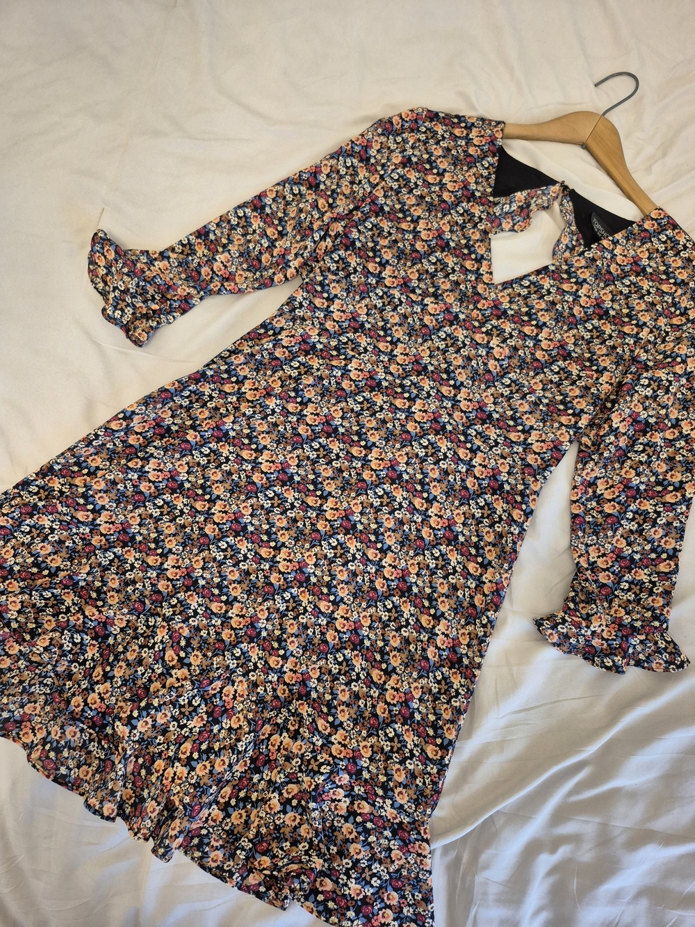 Topshop Burgundy Multi Floral Mini Dress